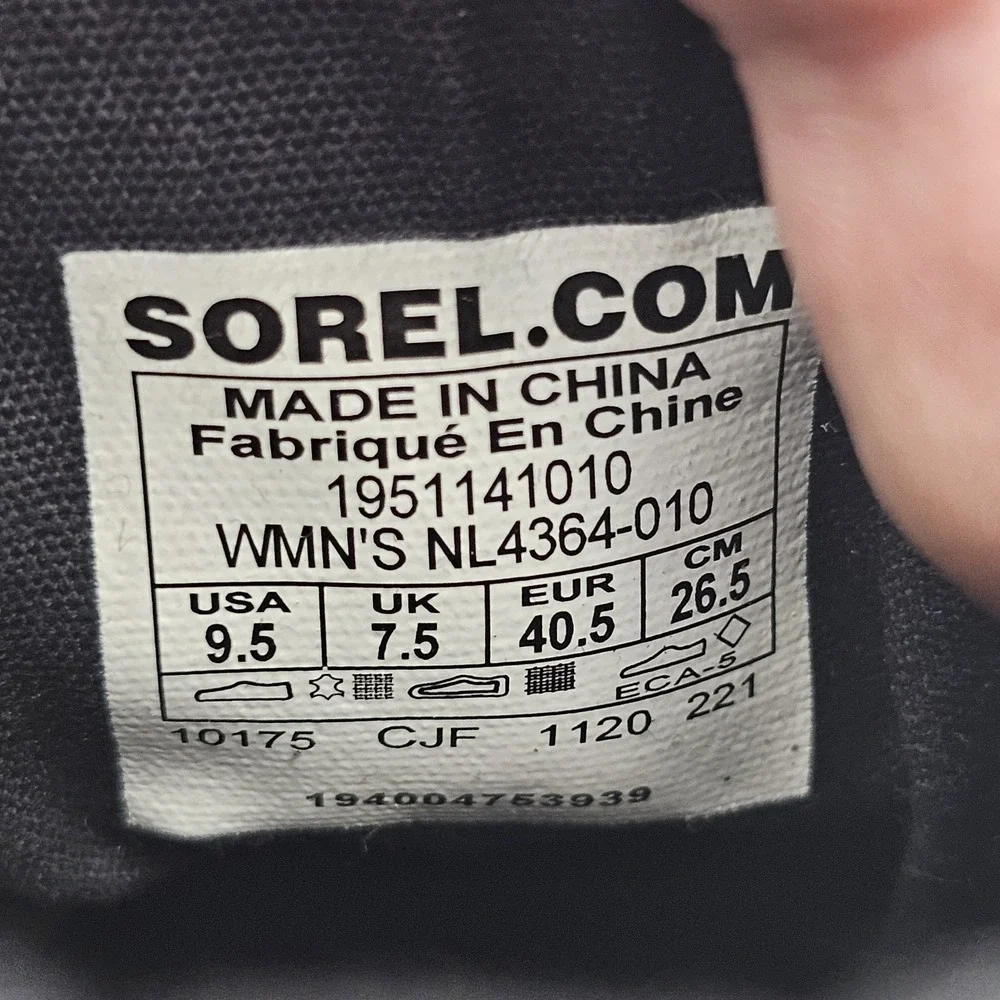 SOREL Women's Size 9.5 NWT Joan of Arctic Wedge III Lexie Black Lace-Up Booties - Picture 8 of 8